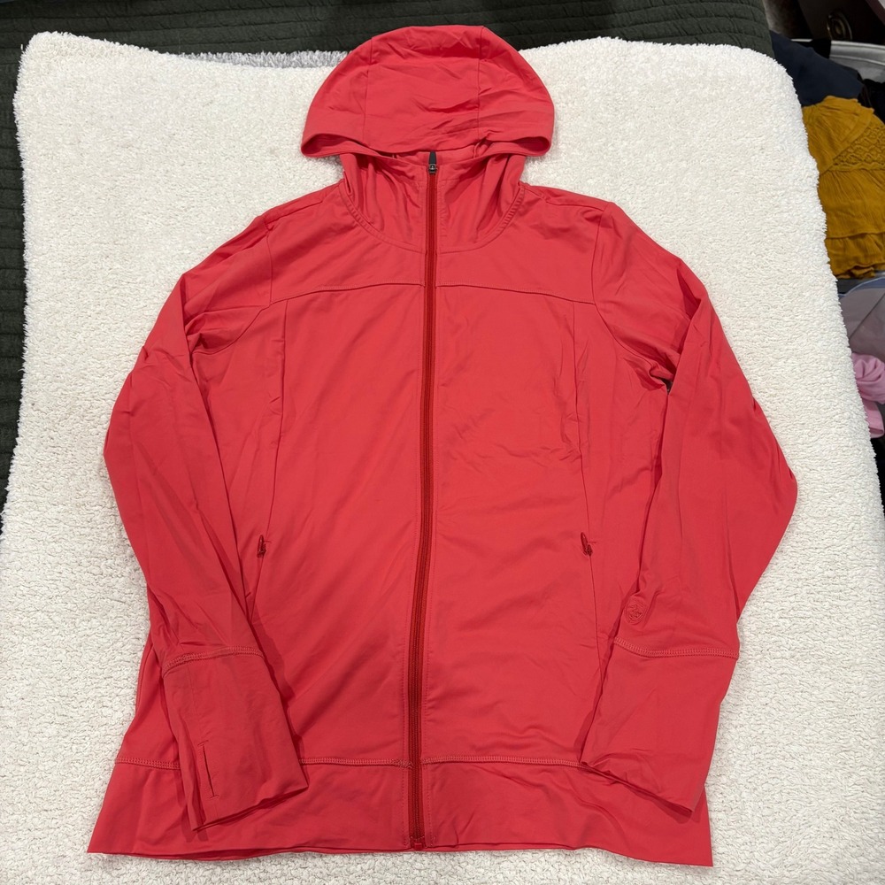 Kuhl Women's Body & Sol Hoody Lightweight Full Zip Jacket Orange Small Sample